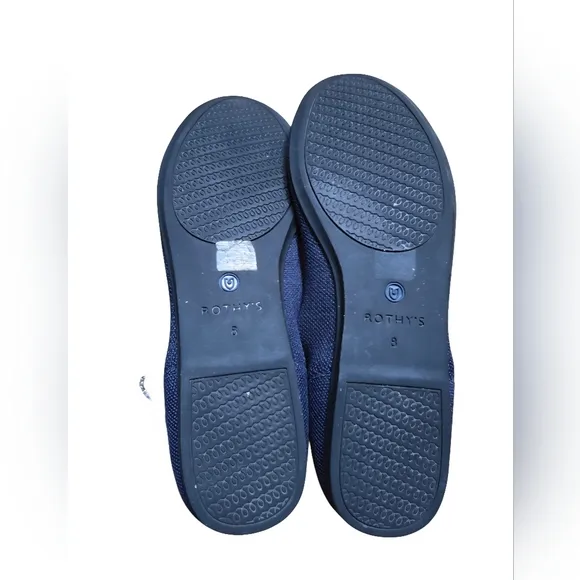 ROTHY’S Shoes THE FLAT Blue Knit Round Toe Slip On Ballet Flats Women’s Size 8
