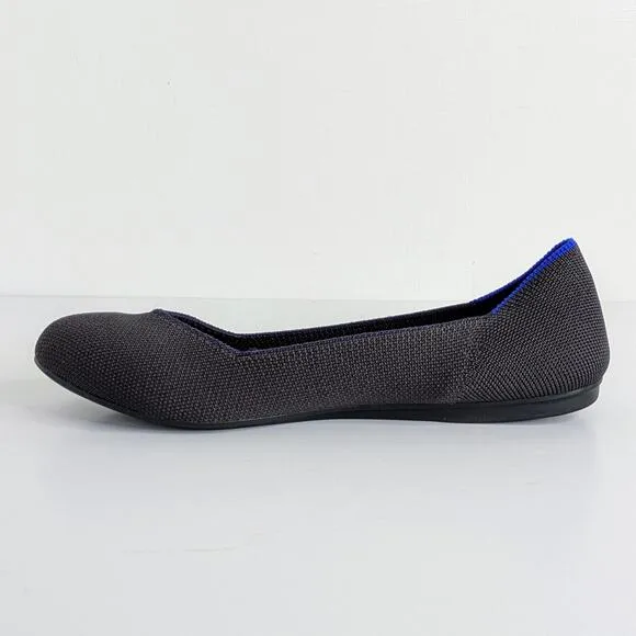 Rothy's Shoes The Flat Round Toe Women 8 Gray Grey Ballet Slip On Washable Flats