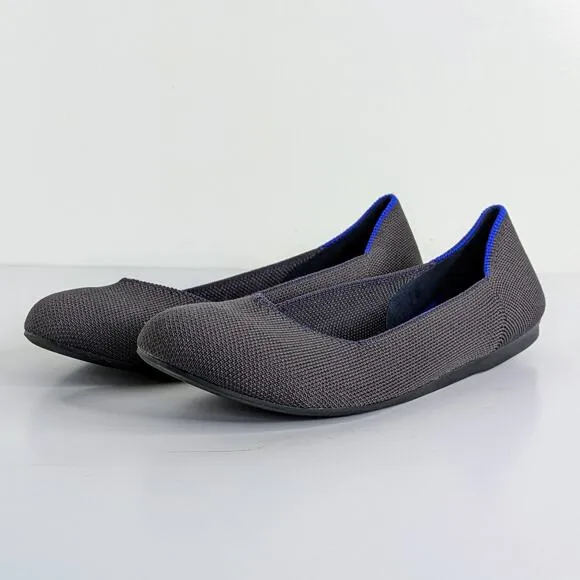 Rothy's Shoes The Flat Round Toe Women 8 Gray Grey Ballet Slip On Washable Flats