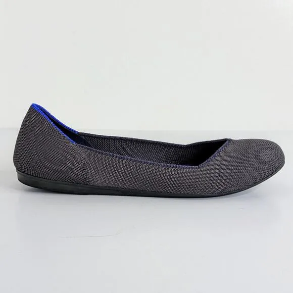 Rothy's Shoes The Flat Round Toe Women 8 Gray Grey Ballet Slip On Washable Flats