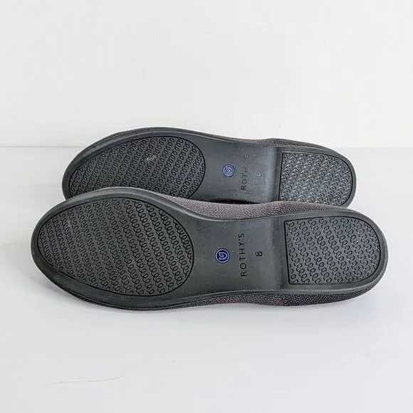 Rothy's Shoes The Flat Round Toe Women 8 Gray Grey Ballet Slip On Washable Flats