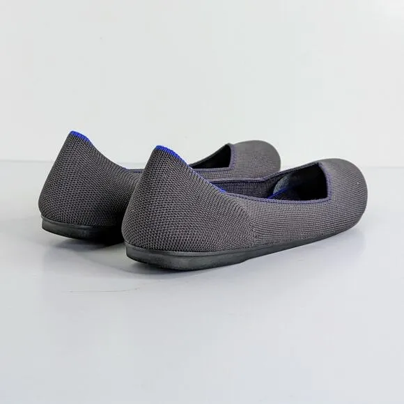 Rothy's Shoes The Flat Round Toe Women 8 Gray Grey Ballet Slip On Washable Flats