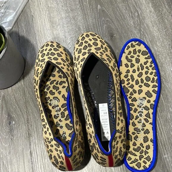 Rothys spotted leopard print round toe size 7 flat woman’s shoes
