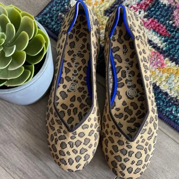 Rothys spotted leopard print round toe size 7 flat woman’s shoes
