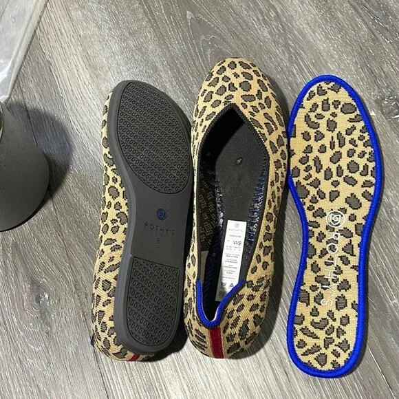 Rothys spotted leopard print round toe size 7 flat woman’s shoes