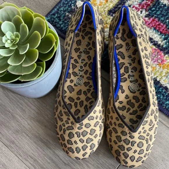 Rothys spotted leopard print round toe size 7 flat woman’s shoes