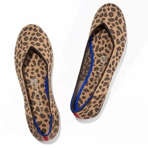 Rothys spotted leopard print round toe size 7 flat woman’s shoes