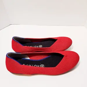 Rothy's The Flat red fabric round toe slip on ballet flats size 10