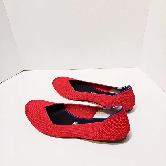 Rothy's The Flat red fabric round toe slip on ballet flats size 10
