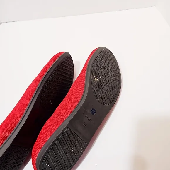 Rothy's The Flat red fabric round toe slip on ballet flats size 10