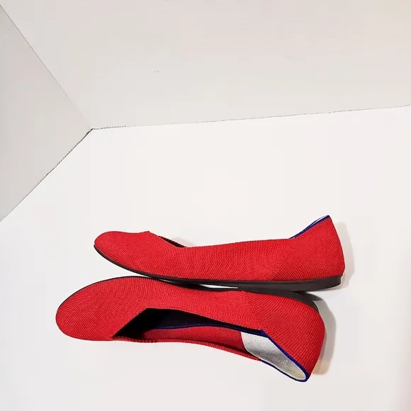 Rothy's The Flat red fabric round toe slip on ballet flats size 10