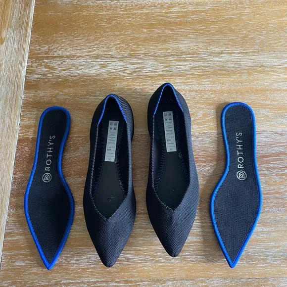 Rothy’s The Point Black Flats Women’s SZ 8