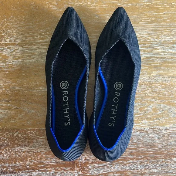 Rothy’s The Point Black Flats Women’s SZ 8