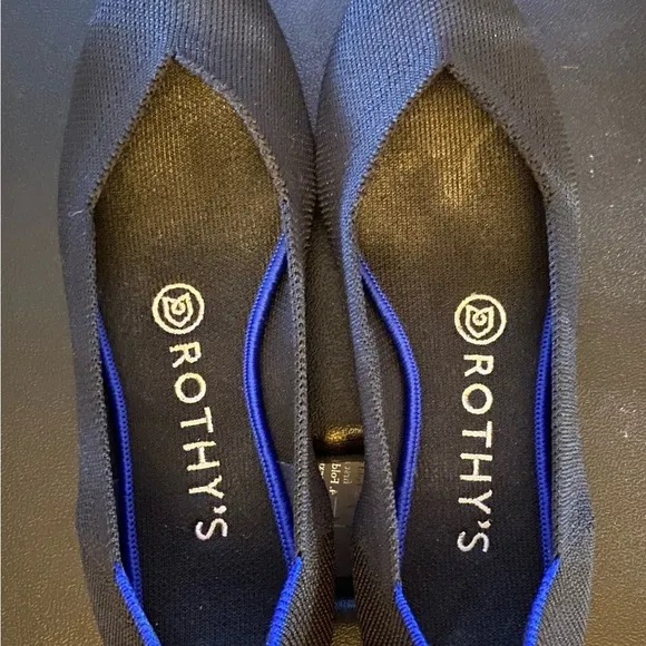 Rothy's The Point Black Solid Ballet Flats Shoes Size 6.5