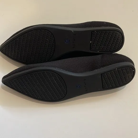 Rothy’s The Point Black White Halo Ballet Flats Shoes