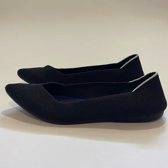 Rothy’s The Point Black White Halo Ballet Flats Shoes