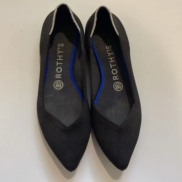 Rothy’s The Point Black White Halo Ballet Flats Shoes