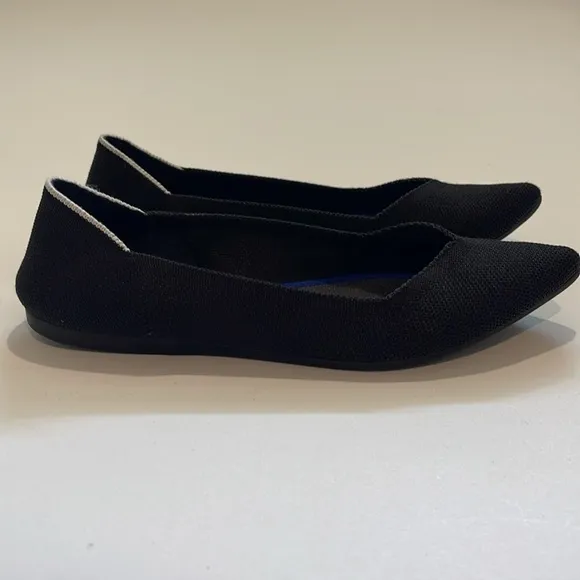 Rothy’s The Point Black White Halo Ballet Flats Shoes