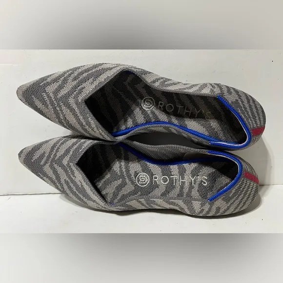 Rothy’s The Point Flats Ballet Zebra Animal Print Women’s size 8 Slip-On Shoes