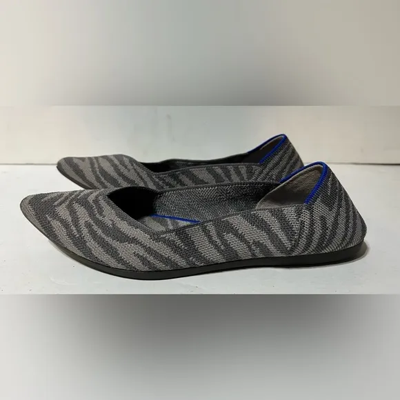 Rothy’s The Point Flats Ballet Zebra Animal Print Women’s size 8 Slip-On Shoes