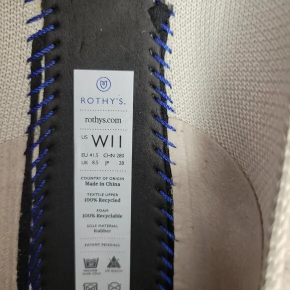 Rothy’s The Point Women's Size 11 Flax Birdseye Slip On Ballet Flats Shoes