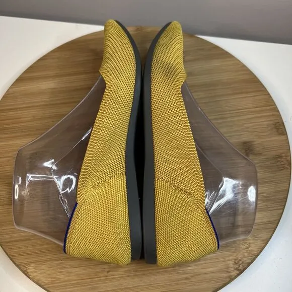 Rothy’s The Point Women's Size 6.5 Marigold Yellow Blue Halo Ballet Flats Shoes
