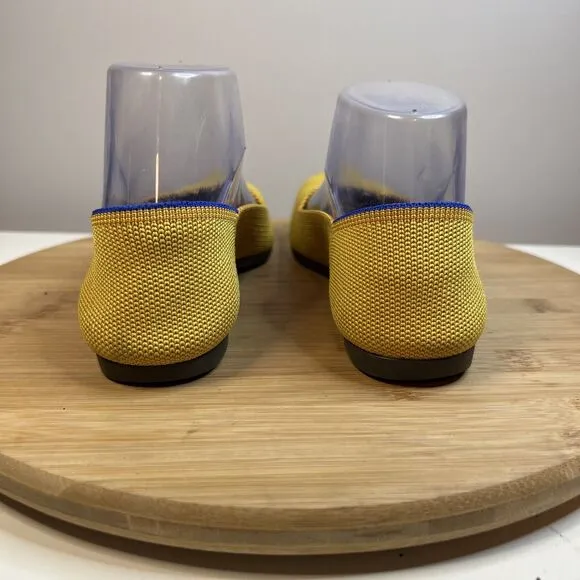 Rothy’s The Point Women's Size 6.5 Marigold Yellow Blue Halo Ballet Flats Shoes