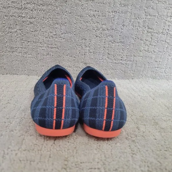 Rothy's The Point Women's Size US 7 Indigo Gingham Plaid Ballet Flats Shoes