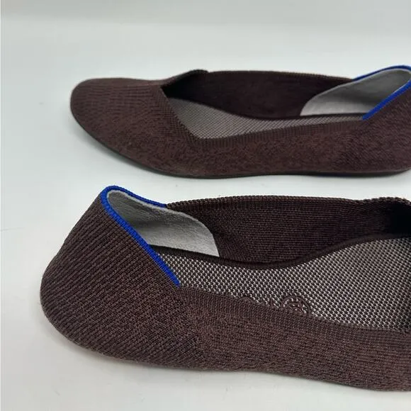 Rothy’s Truffle Python Round Toe Flats Size 9.5 Brown Washable Shoes Work Casual