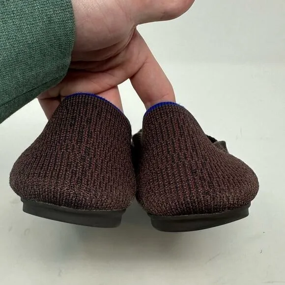Rothy’s Truffle Python Round Toe Flats Size 9.5 Brown Washable Shoes Work Casual