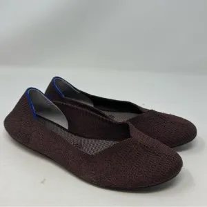 Rothy’s Truffle Python Round Toe Flats Size 9.5 Brown Washable Shoes Work Casual