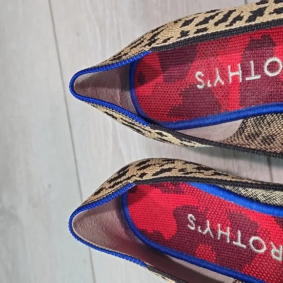 Rothy's Women Leopard Animal Print The Pointed toe flats ballet shoes sz 9.5