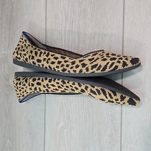 Rothy's Women Leopard Animal Print The Pointed toe flats ballet shoes sz 9.5