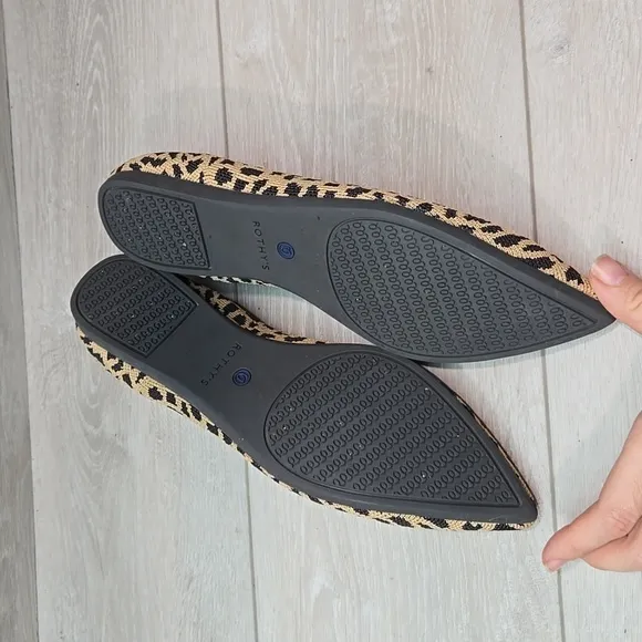 Rothy's Women Leopard Animal Print The Pointed toe flats ballet shoes sz 9.5