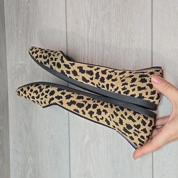 Rothy's Women Leopard Animal Print The Pointed toe flats ballet shoes sz 9.5