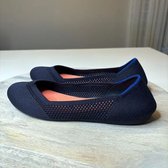 Rothy’s‎ Women's Navy Blue Honeycomb Luxury Ballet Flats US Size 8