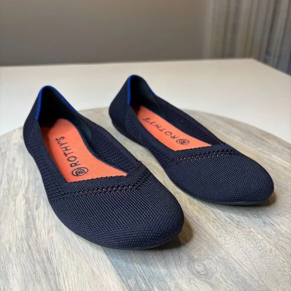 Rothy’s‎ Women's Navy Blue Honeycomb Luxury Ballet Flats US Size 8