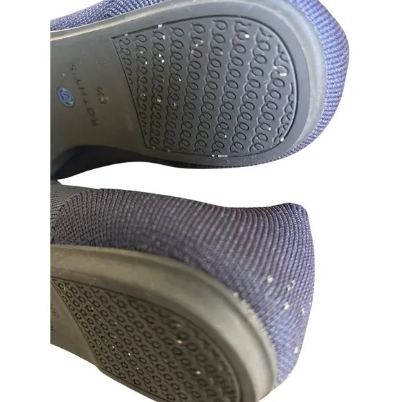 Rothy's Zodiac Sign Ballet Flats Pisces Navy Blue Limited Edition Embroidered Si