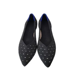 Rothy's The Point Ivory Dot Womens 5 Black Polka Dot Knit Ballet Flats Shoes