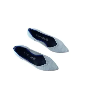 Rothy's Womens Gray The Point Flats Cloud Pointed Birdseye Ballet Shoes Size 7.5