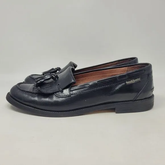 Russell &amp; Bromley Shoes Men EU41 US7.5 Black Leather Tassel Loafers Kiltie Italy