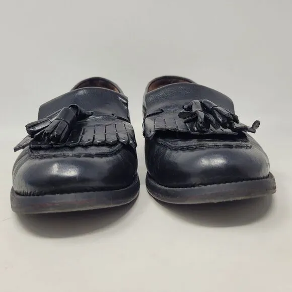 Russell &amp; Bromley Shoes Men EU41 US7.5 Black Leather Tassel Loafers Kiltie Italy