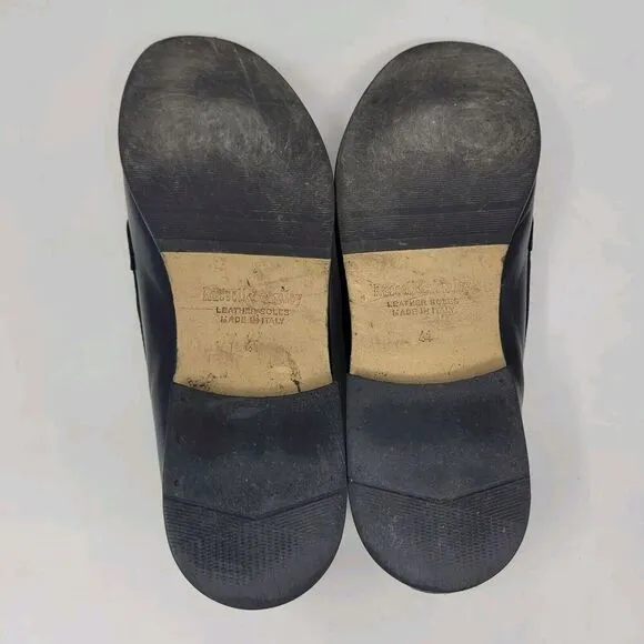 Russell &amp; Bromley Shoes Men EU41 US7.5 Black Leather Tassel Loafers Kiltie Italy