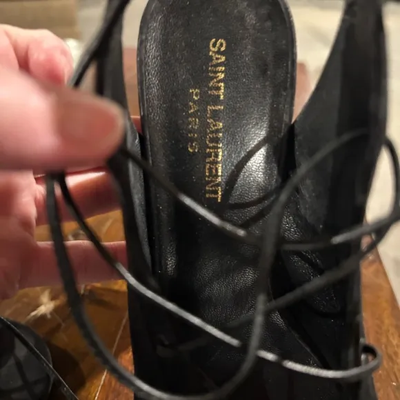 Saint Laurent Black Lace-Up Women's Shoes