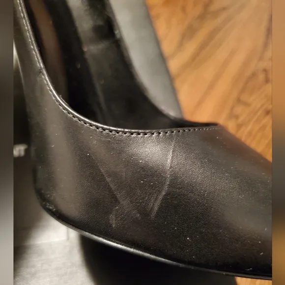 Saint Laurent Black Peep-Toe Black Stiletto Pumps - Size 39 (US 8-1/2 to 9) Used