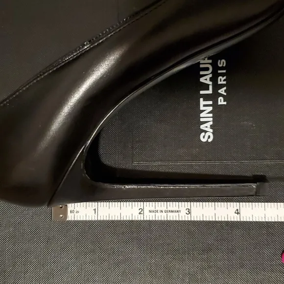 Saint Laurent Black Peep-Toe Black Stiletto Pumps - Size 39 (US 8-1/2 to 9) Used