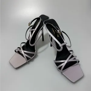 Saint Laurent Nuit Sandals Velvet Grey Women’s Size EU 39.5/US 9.5