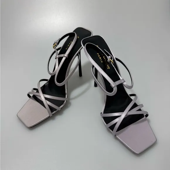 Saint Laurent Nuit Sandals Velvet Grey Women’s Size EU 39.5/US 9.5
