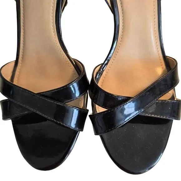 Saks Fifth Avenue Womens Peep Toe Sling Back Pump Shoes Black Size 6.5