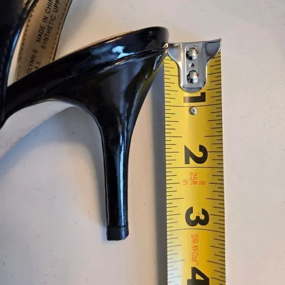 Saks Fifth Avenue Womens Peep Toe Sling Back Pump Shoes Black Size 6.5